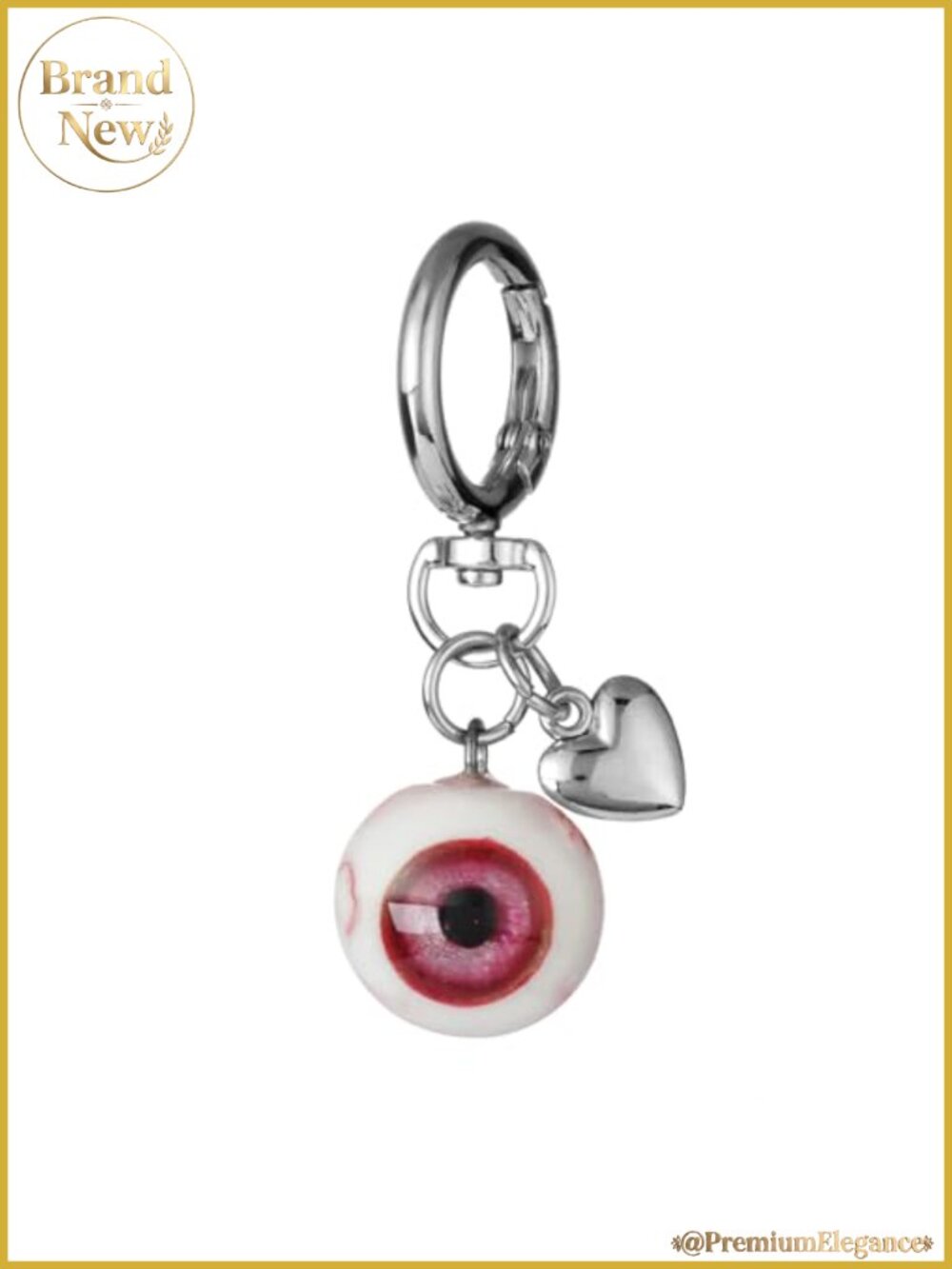 Handmade Clay Eyeball Keychain Gothic Horror Bag Charm Halloween Purse Charm
